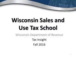 Wisconsin Sales and Use Tax