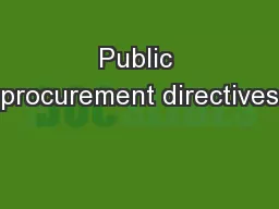 Public procurement directives