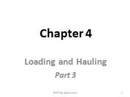 Chapter 4 Loading and Hauling