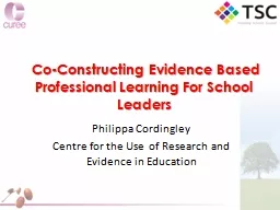 Co-Constructing Evidence Based Professional Learning For School Leaders