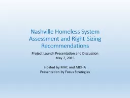 Nashville Homeless System Assessment and Right-Sizing