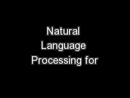 Natural Language Processing for