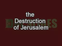 the Destruction of Jerusalem