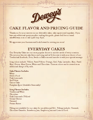 CAKE FLAVOR AND PRICING GUIDE Thank you for your inter