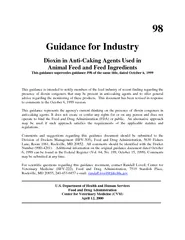 Guidance for Industry Dioxin in AntiCaking Agents Use