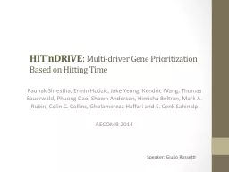 HIT’nDRIVE :  Multi-driver Gene Prioritization Based on Hitting Time