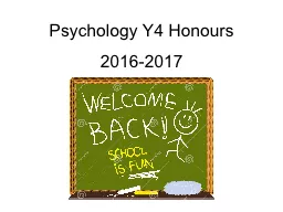 Psychology Y4  Honours 2016-2017