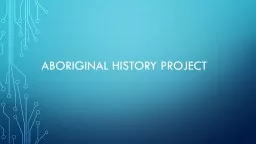 Aboriginal history project