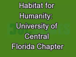 Habitat for Humanity:  University of Central Florida Chapter