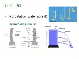 1 CTC 450 Hydrostatics (water at rest)