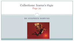 by Stephen  Dobyns Collections: Icarus’s