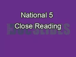National 5 Close Reading