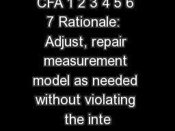 CFA 1 2 3 4 5 6 7 Rationale:  Adjust, repair measurement model as needed without violating