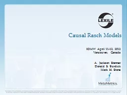 Causal Rasch Models IOMW April 11-12, 2012