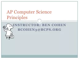 Instructor:  Ben Cohen Bcohen3@bcps.org