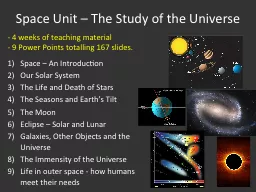 Space Unit – The Study of the Universe