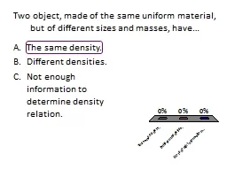 Two object, made of the same uniform material, but of different sizes and masses, have…