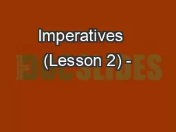 Imperatives   (Lesson 2) -