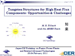 Tungsten Structures for High Heat Flux Components:  Opportunities & Challenges