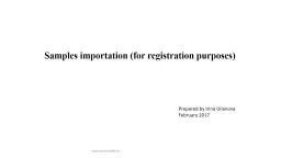 Samples importation (for registration purposes)