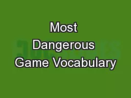 Most Dangerous Game Vocabulary