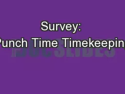 Survey: Punch Time Timekeeping