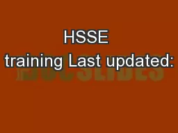 HSSE training Last updated: