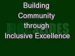 Building Community through Inclusive Excellence
