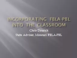 Incorporating FBLA-PBL Into the classroom