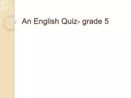 An   English   Quiz - grade 5