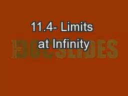 11.4- Limits at Infinity