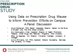 Using  Data on Prescription Drug Misuse to Inform Prevention Efforts on Campus