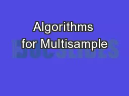 Algorithms for Multisample