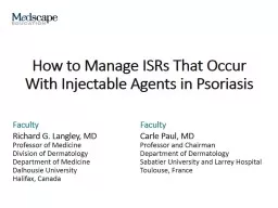 How to Manage ISRs That Occur With Injectable Agents in Psoriasis
