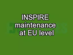 INSPIRE maintenance at EU level
