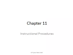 Chapter 11 Instructional Procedures