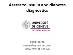 Access to insulin and diabetes diagnostics