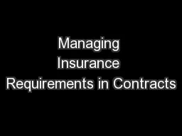Managing Insurance Requirements in Contracts