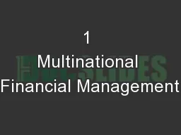 1 Multinational Financial Management