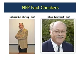 NFP  Fact  Checkers Richard J. Fehring PhD