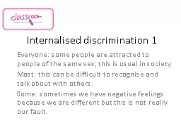 Internalised discrimination 1