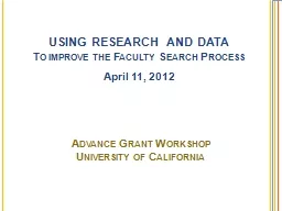 Advance Grant  Workshop University of California
