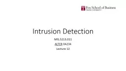 Intrusion Detection  MIS.5213.011