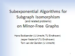 Subexponential  Algorithms for Subgraph Isomorphism