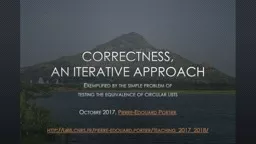 C orrectness, an iterative approach