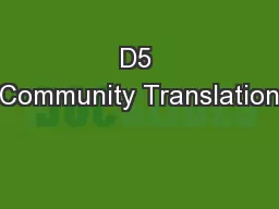 D5 Community Translation