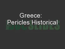 Greece:  Pericles Historical