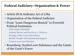 Article III & Judiciary Act of 1789