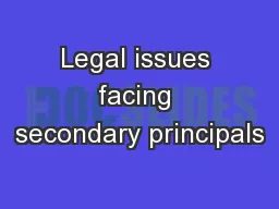Legal issues facing secondary principals
