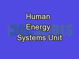 Human Energy Systems Unit